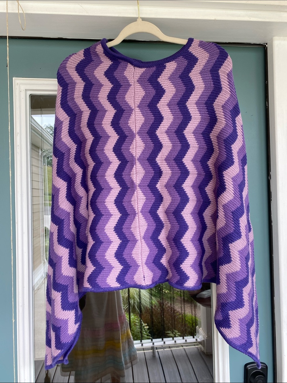 Missoni Women's Zigzag Knit Poncho in Lavender & Purple